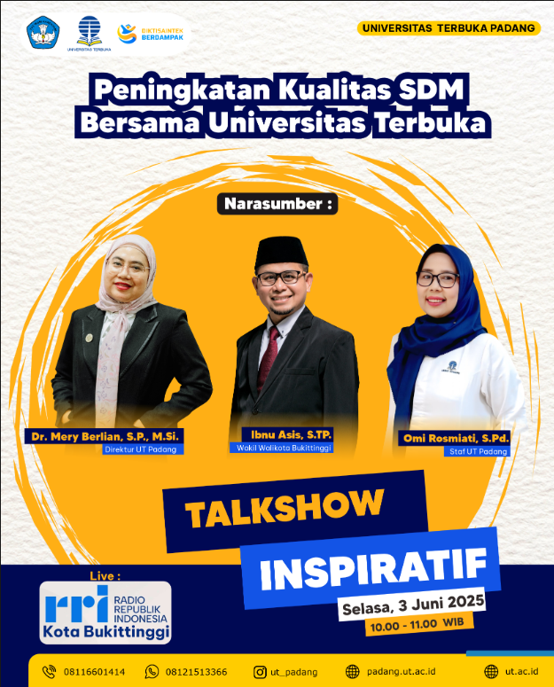 Talkshow Inspiratif di RRI Bukittinggi, UT Padang Dorong Peningkatan Kualitas SDM